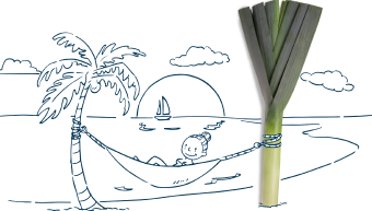 Cartoon of a person in a hammock that is suspended by vegetables | Featured Image for In Retirement Page by Approved Finance.